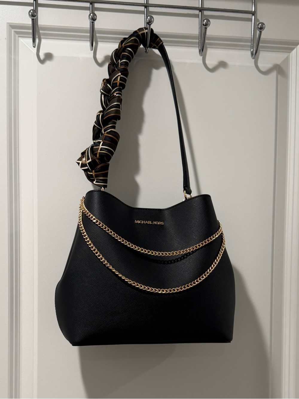 MICHAEL KORS Black Saffiano Leather Shoulder Bag NWOT